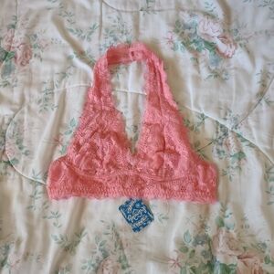 NWT Free People Galloon Lace Halter Bralette